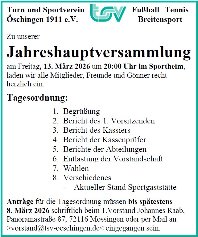 anzeige jahreshauptversammlung 2026